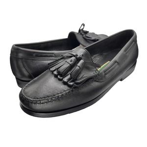 Cole Haan | Men | Matte Black Leather Kilted Tassel Loafers | Size 11 D
